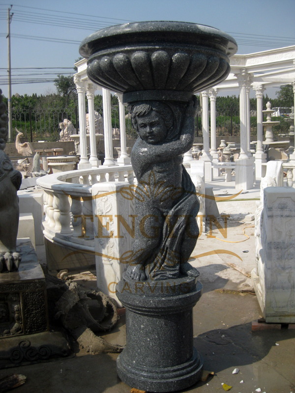 stone ornament flowerpot