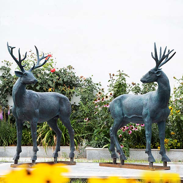 bronze deer statue