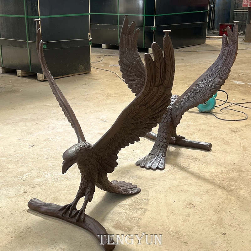 Cast Bronze Eagle Sculpture Metal Bald Eagle Statue