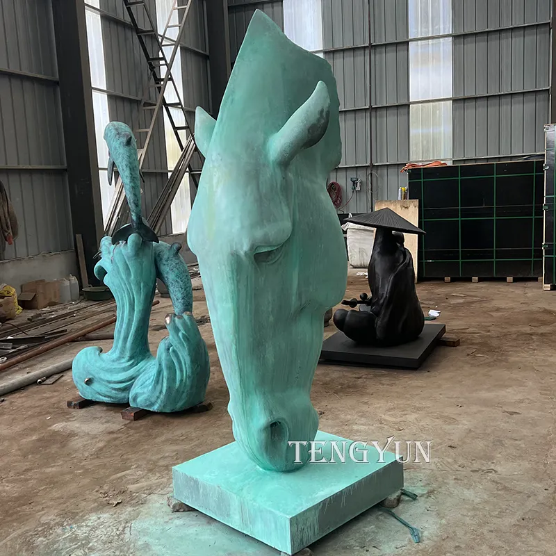 big horse head statue