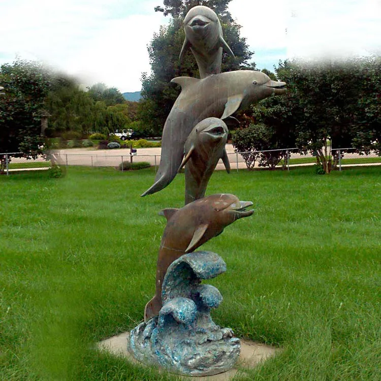 bronze dolphin sculptures