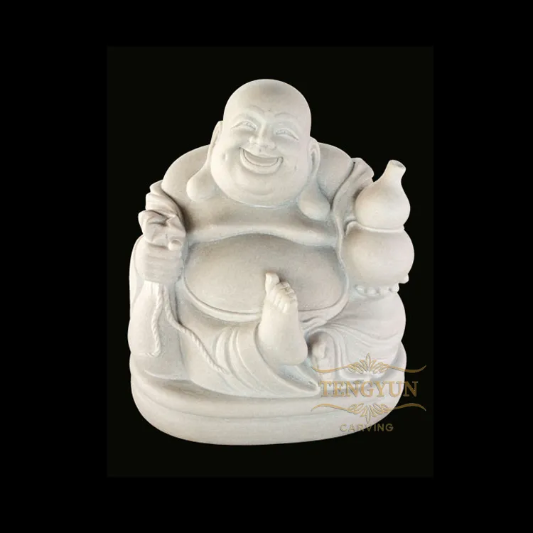 laughing buddha marble statue