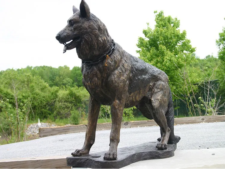 bronze dog statues