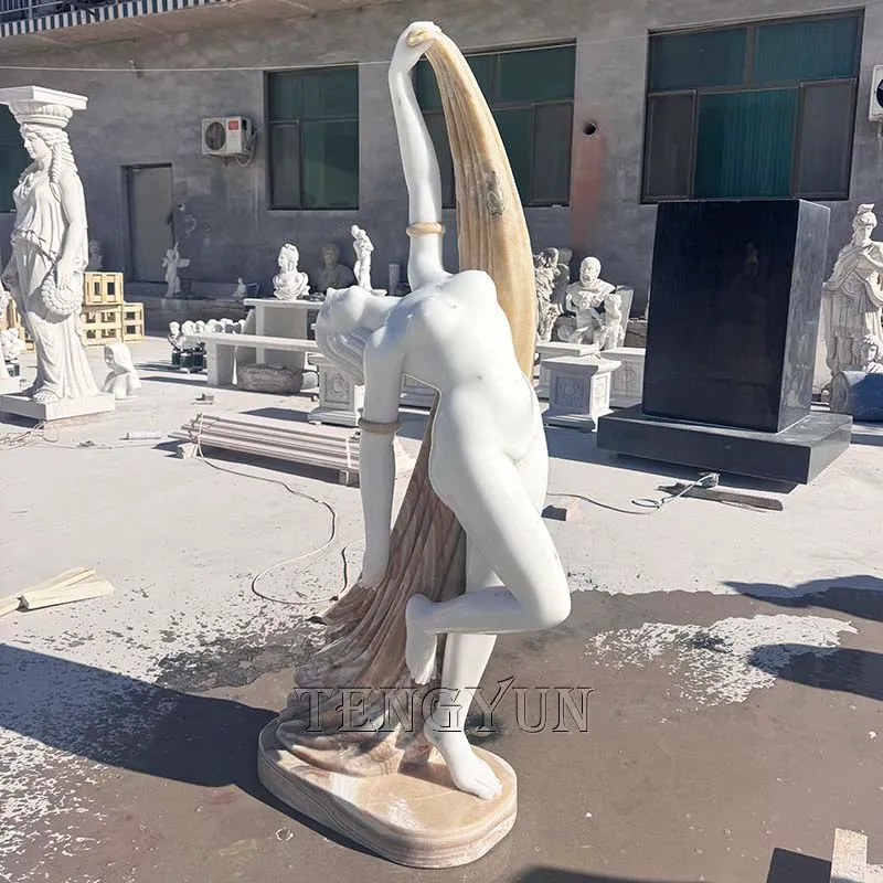 Elegant Marble Nude Female Sculpture the Dancing Girl Statue