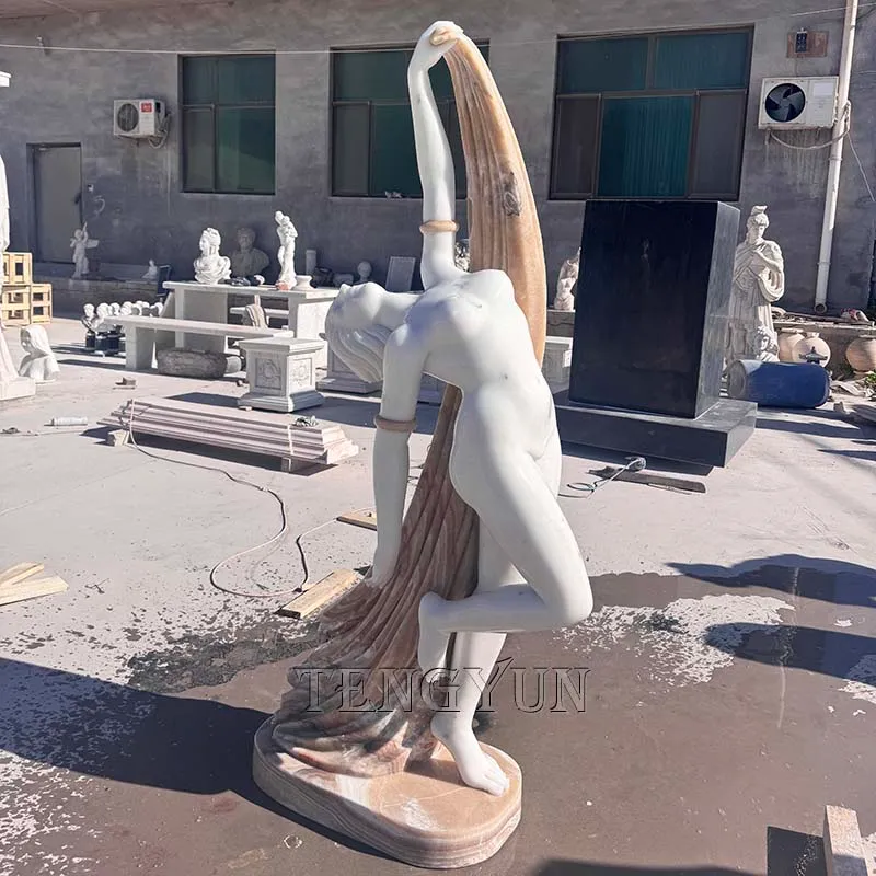 Elegant Marble Nude Female Sculpture the Dancing Girl Statue