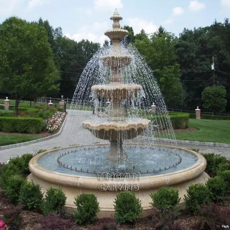 Outdoor Decorative 4-tier Granite Water Fountain for Sale