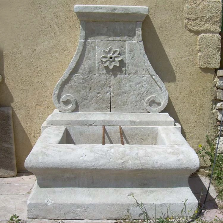 Classic Hand-Carved Stone Wall Fountain