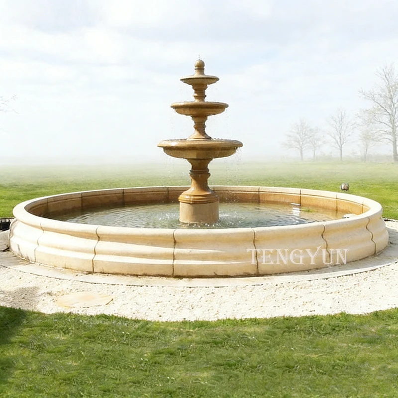 Wholesale Landscape Three-Tier Natural Stone Fountains for Sale