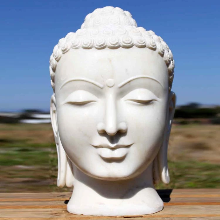 Carved Large Size Marble Buddha Head Statue