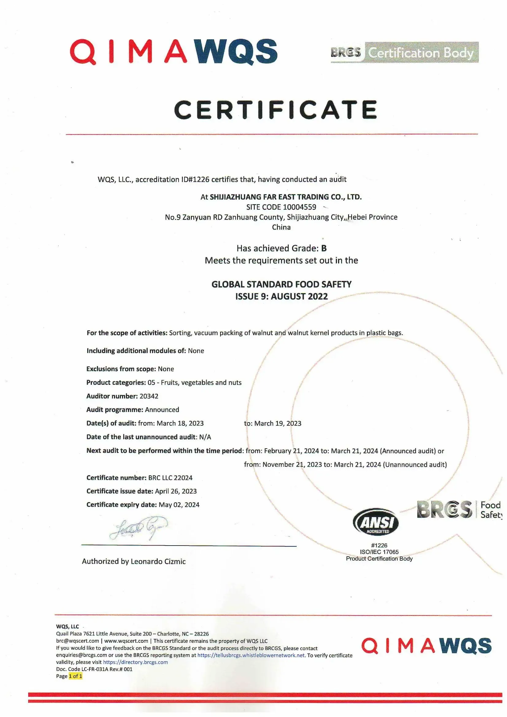 BRC Certification: A “Passport” to Global Markets