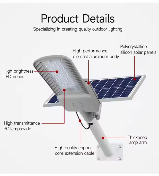 Hot Sale Waterproof Ip65 All In One Outdoor Street Light 200w 500w Highway Solar Street Light