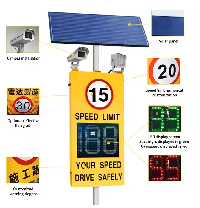 Speed Display Radar Traffic Sign Solar Powered Radar Detector Speed Signs For Car Speed Camera Speed Display Radar Traffic Sign Solar Powered Radar Detector Speed Signs For Car Speed Camera