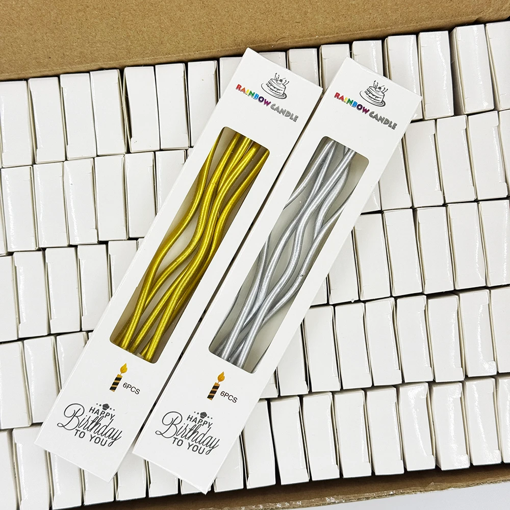 Gold Spiral Metallic Birthday Candles Cake Candles 