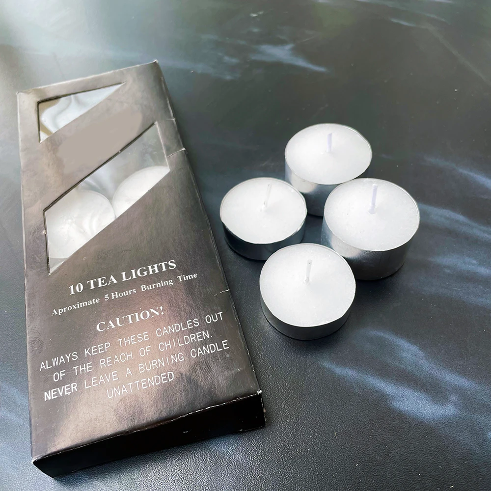 4 Hour 100 Pack Bulk Unscented Tea Lights Candles White Tealights