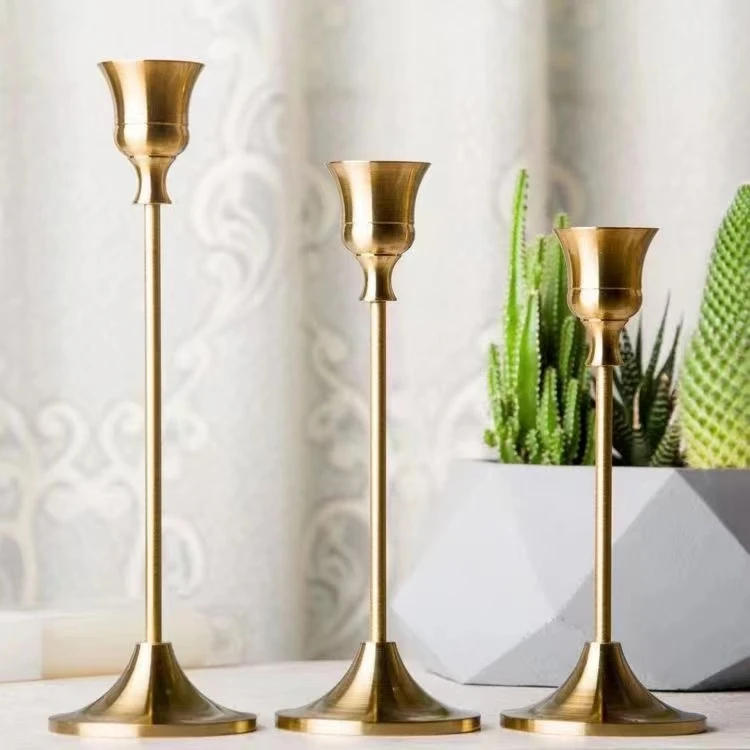 Gold Metal Candle Holder for Candlesticks 