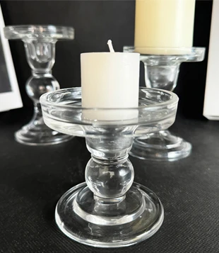 Glass candle holder