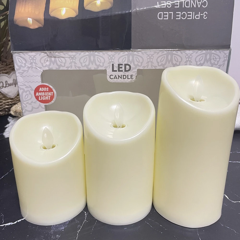 Battery Operated Flickering Led Flameless Candles With Remote Timers