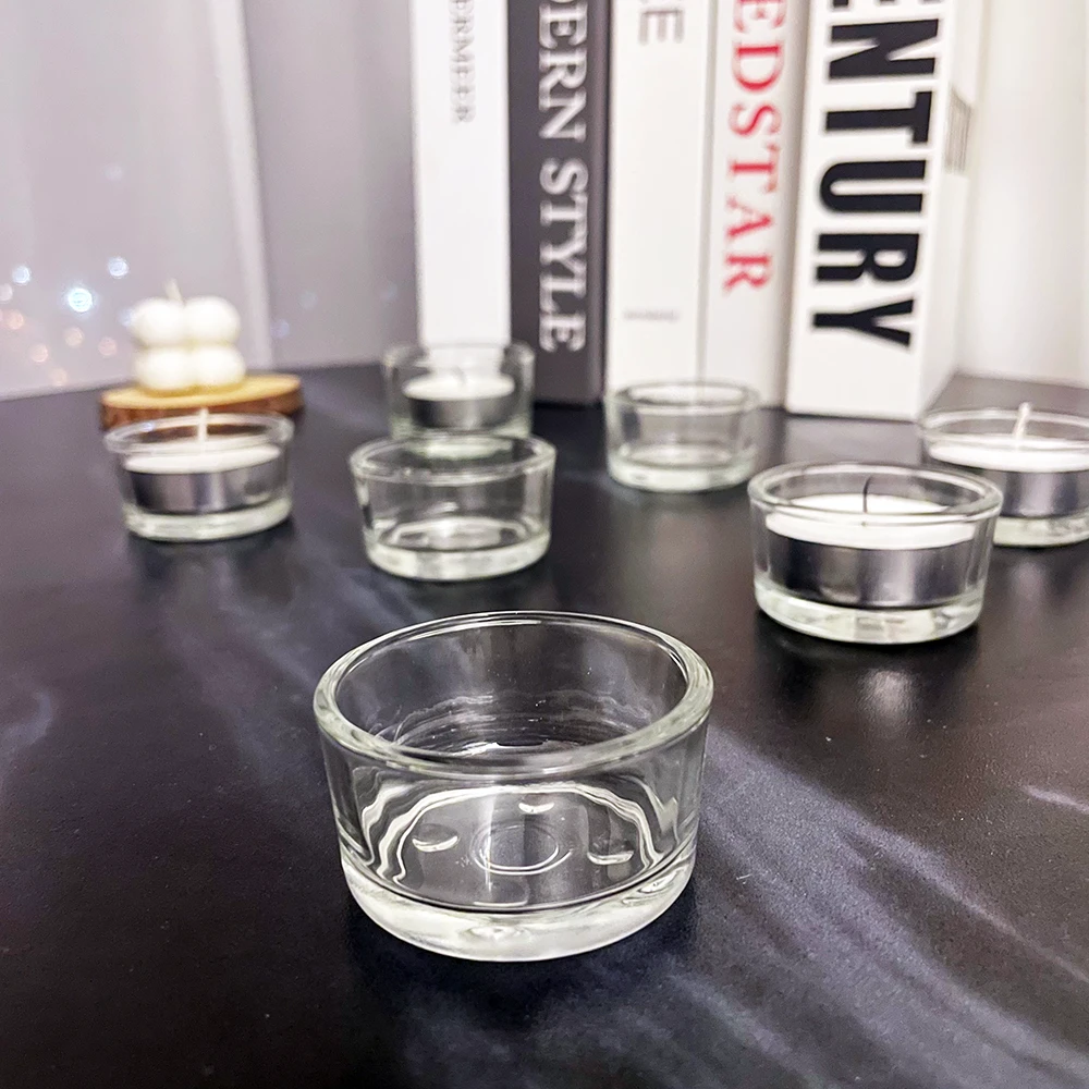 Small Clear Glass Tealight Candle Holders