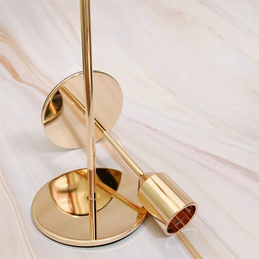 Vintage Stamped Metal Candlestick Holders