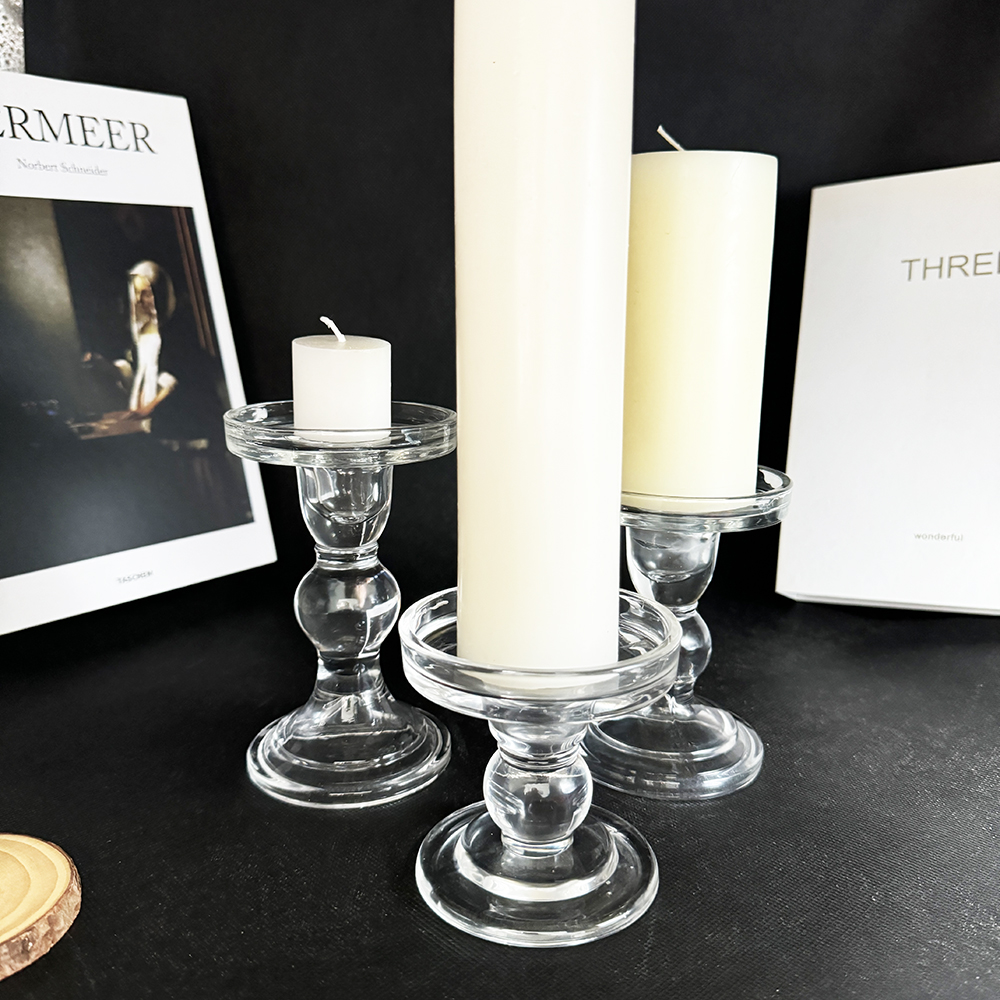 glass candlesticks