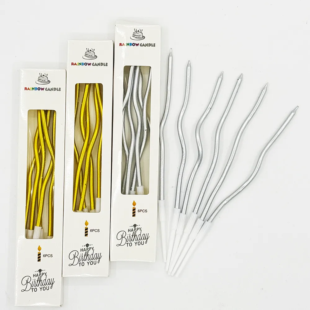 Gold Spiral Birthday Candles Shine Effect