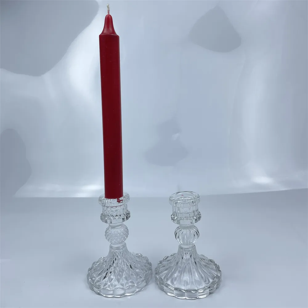 Clear Glass Taper Candlestick Holders: Perfect for Wedding Decor
