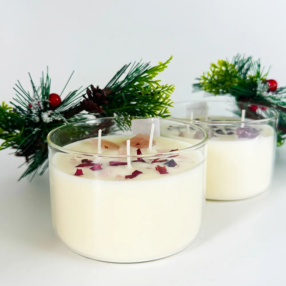 Glass scented candle