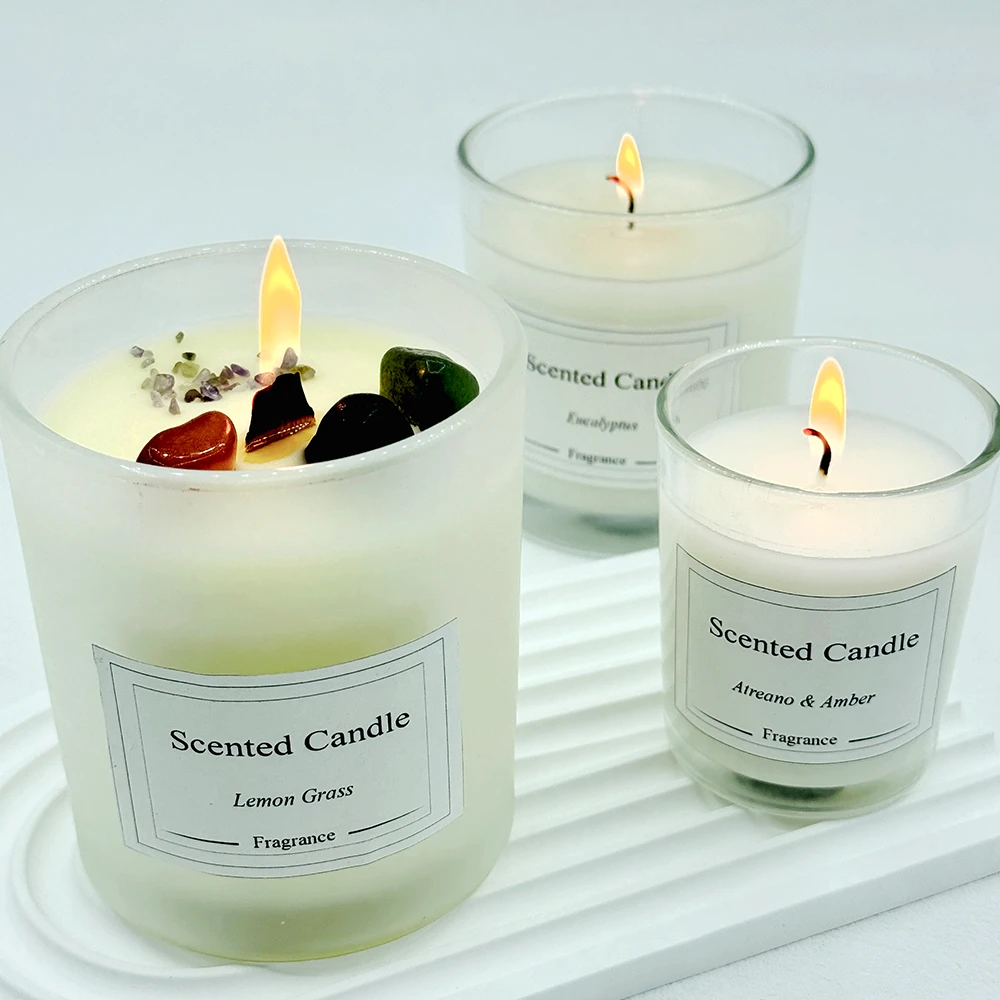 Private Label Brand Luxury Scented Soy Wax Candles in Glass Jar