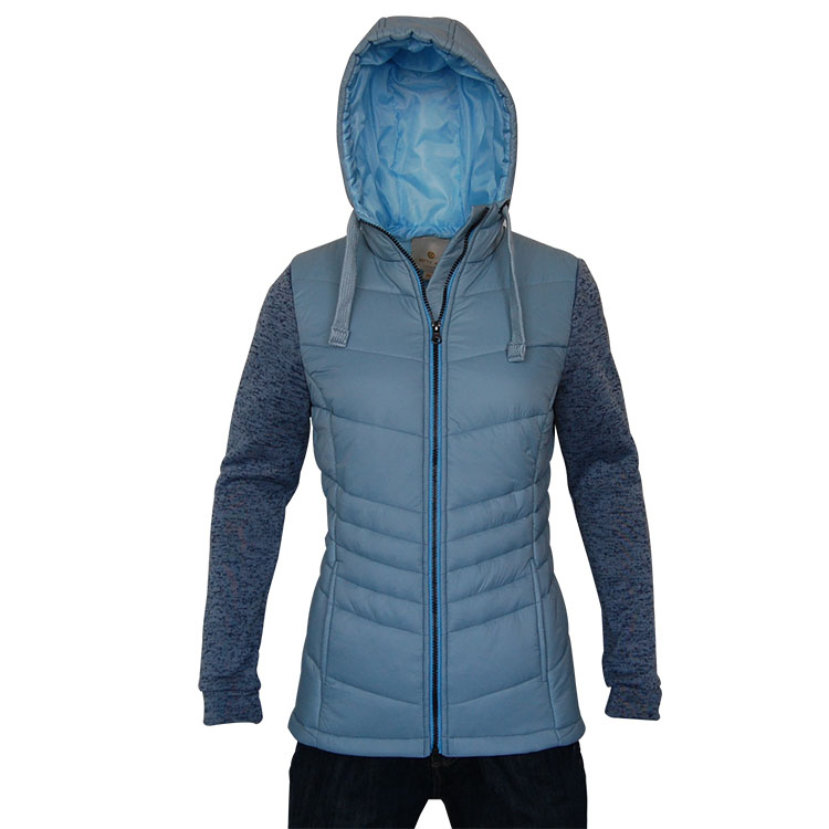 Hooded Sherpa Quilted Hybrid Coat for Women – Ultra Warm