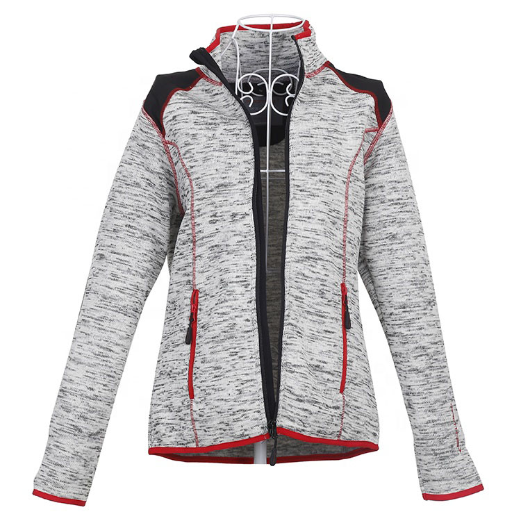 Oem Custom Women's Knitted Outdoor Sport Jacket With Softshell Trimming Oem Custom Women's Knitted Outdoor Sport Jacket With Softshell Trimming