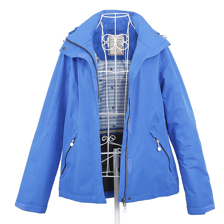 Women's Outdoor Waterproof Jackets With Detachable Hood Taped Seams