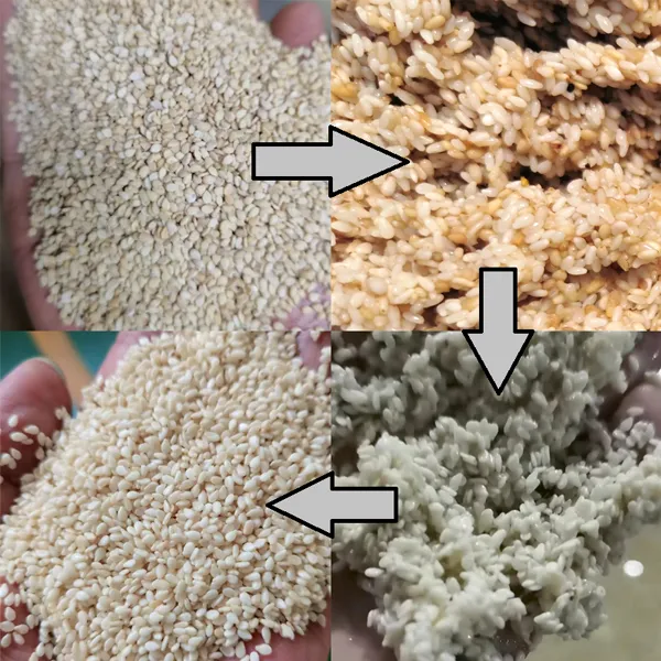 sesame peeling