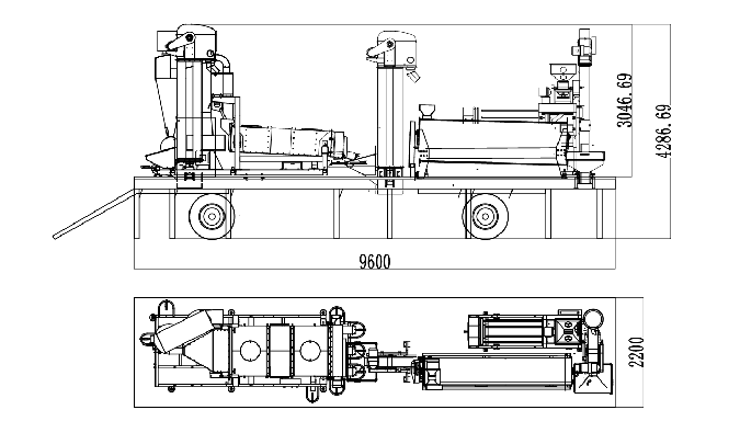 seed processing line in trailer