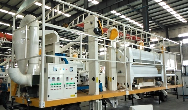 seed processing line in trailer