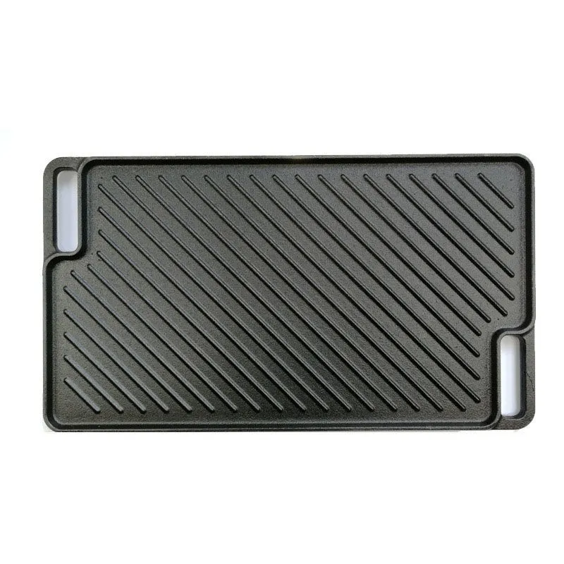 Preseasoned  Cast iron Double-Sided Grill  Pan Griddle plate  Cookware