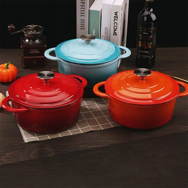 Premium Non Stick  Cast Iron Enamel Dutch Oven Casserole Pot