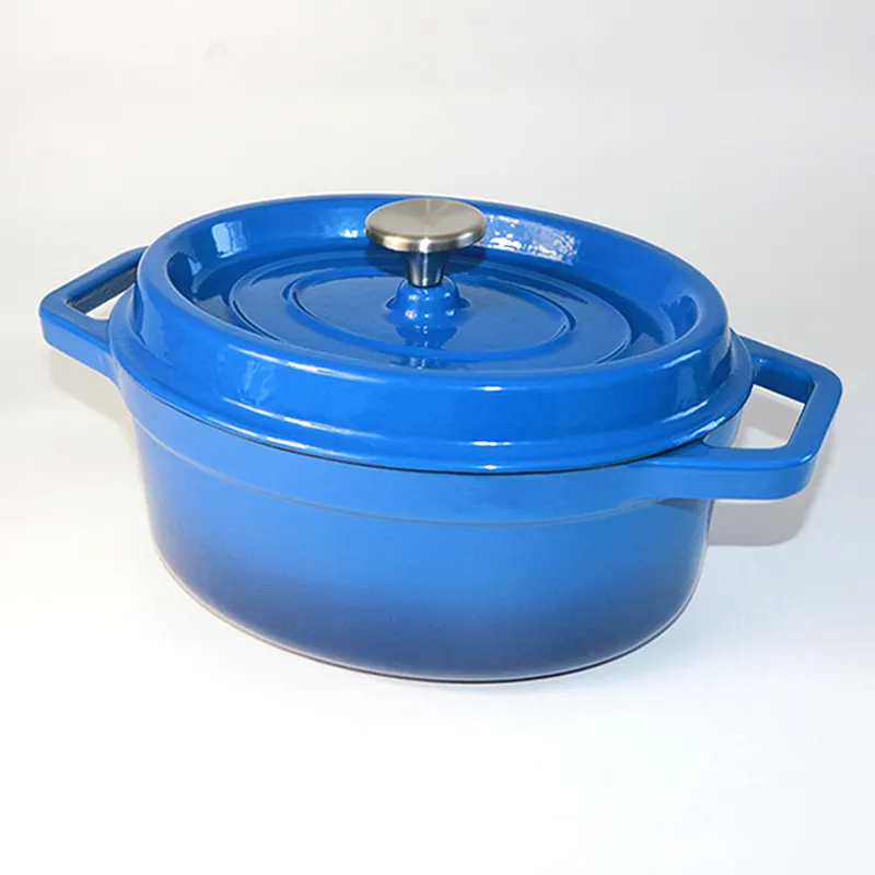 Premium Custom Oval Enameled Cast Iron Dutch Oven/Casserole