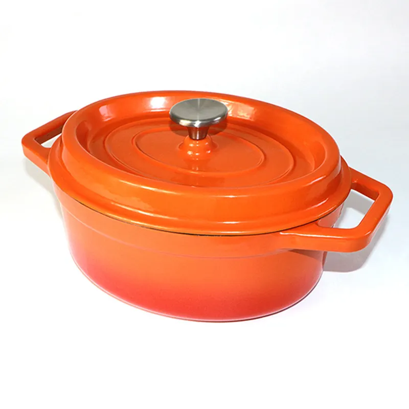 Premium Custom Oval Enameled Cast Iron Dutch Oven/Casserole