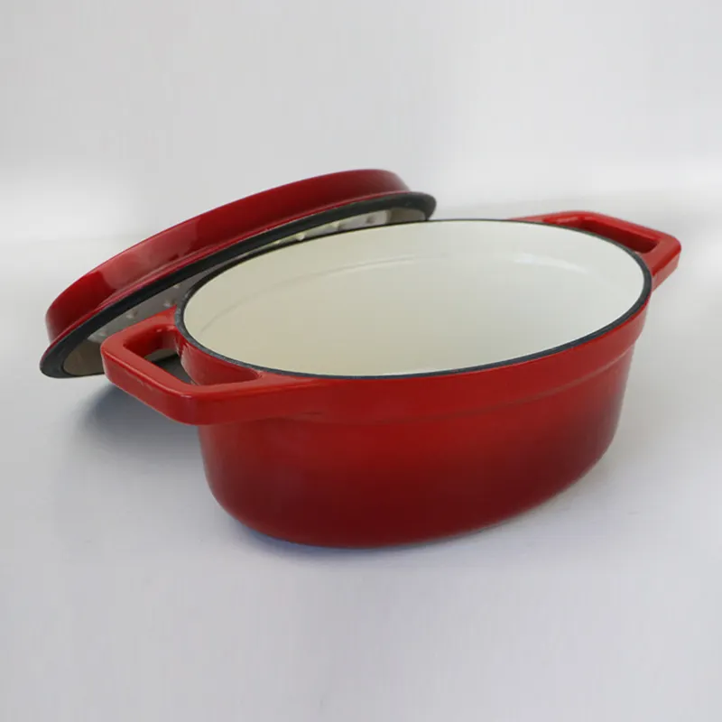 Premium Custom Oval Enameled Cast Iron Dutch Oven/Casserole