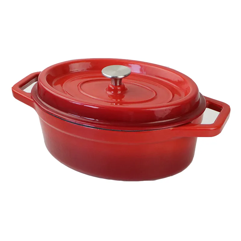 Premium Custom Oval Enameled Cast Iron Dutch Oven/Casserole