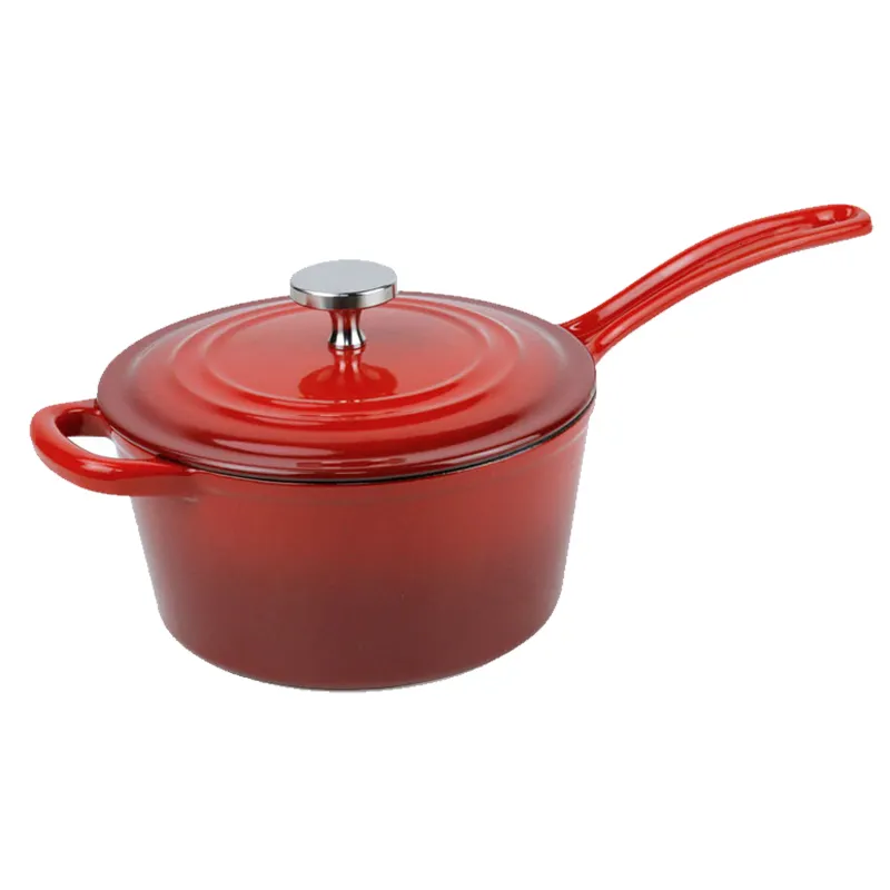 Premium Cast Iron Enamel Milk Pan & Stew/Stock Pot w/ Handle