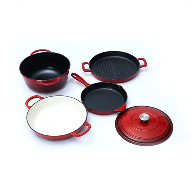 Premium Enamel Cast Iron Casserole Cooking Pot / Frying Pan