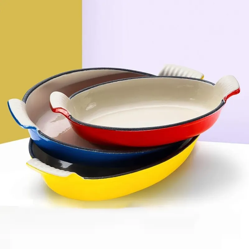 Premium Enamel Cast Iron Casserole Cooking Pot / Frying Pan – Durable & Versatile Cookware