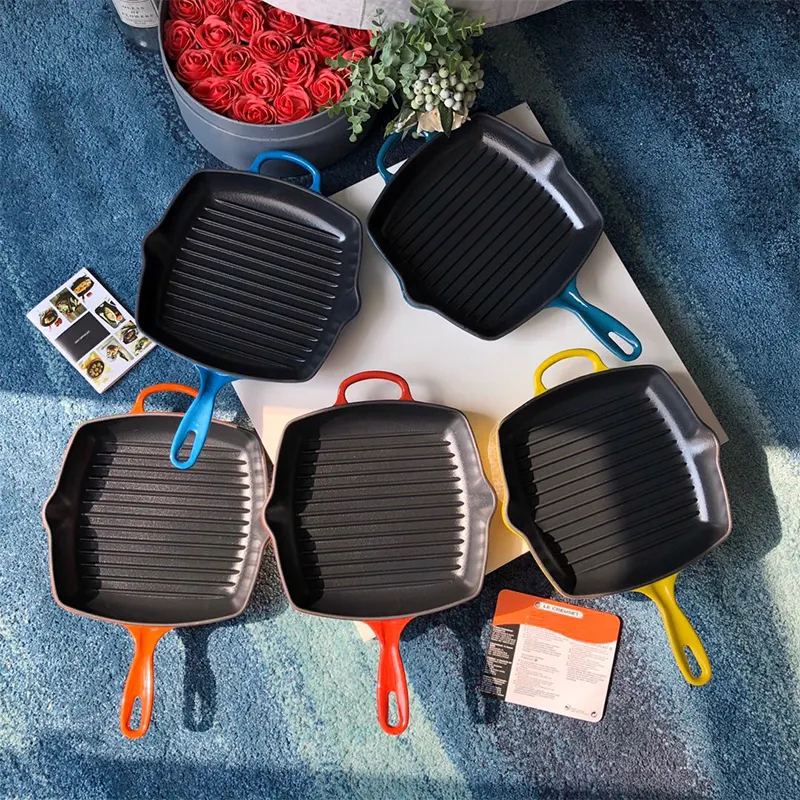 cast iron and enamel cookware