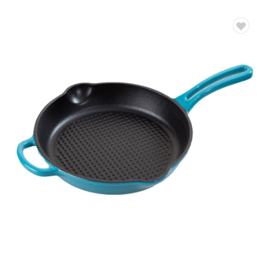 New Design Custom Non Stick Round Enameled Cast Iron Skillet