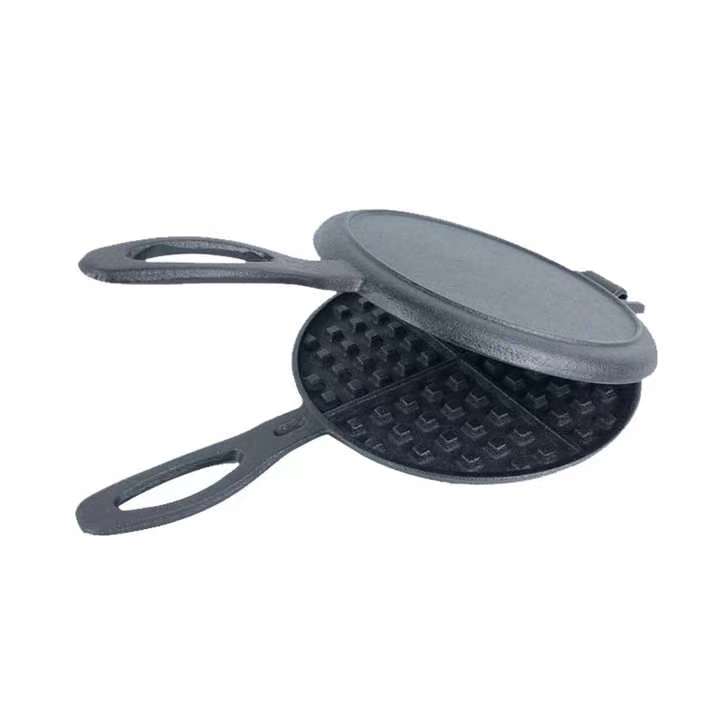 Wholesale Round Cast Iron Household Breakfast Waffle Double Sided Frying Pan