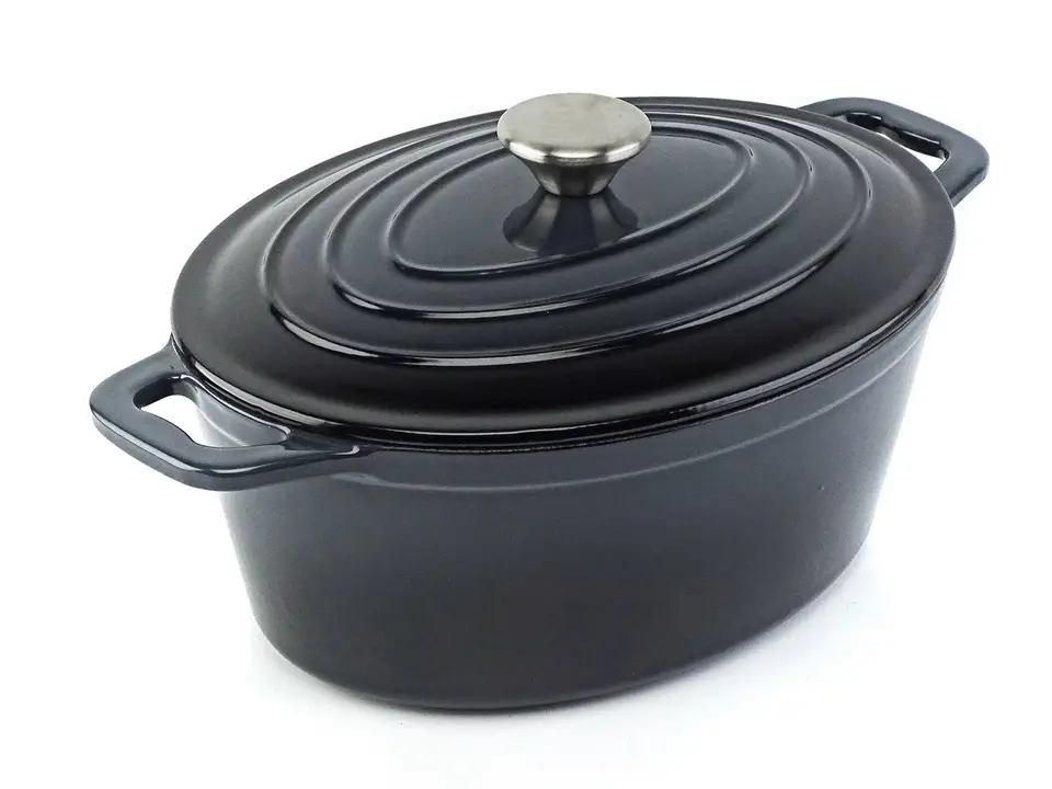 Cast Iron Enamel Dutch Oven | Non Stick Casserole Pot for Cooking