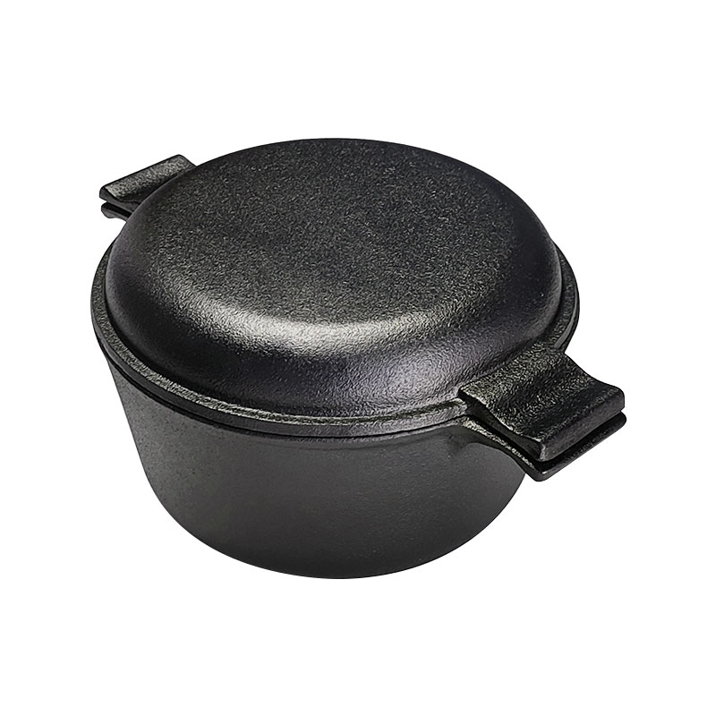 New Style High Quality Pre-Seasoned Cast Iron Pot 2 In 1 Dutch Oven