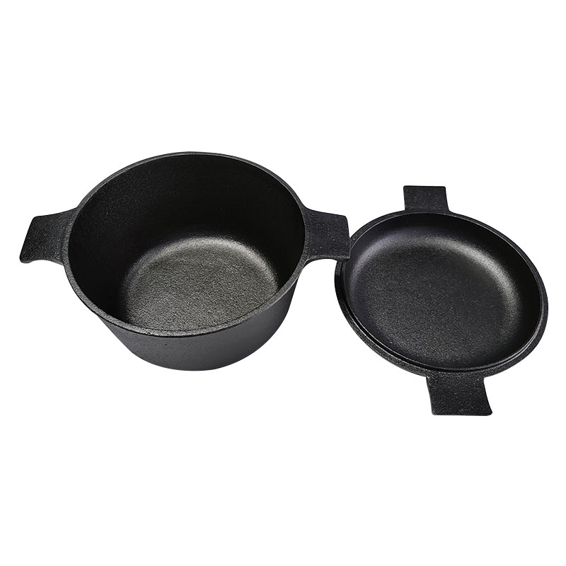 New Style High Quality Pre-Seasoned Cast Iron Pot 2 In 1 Dutch Oven