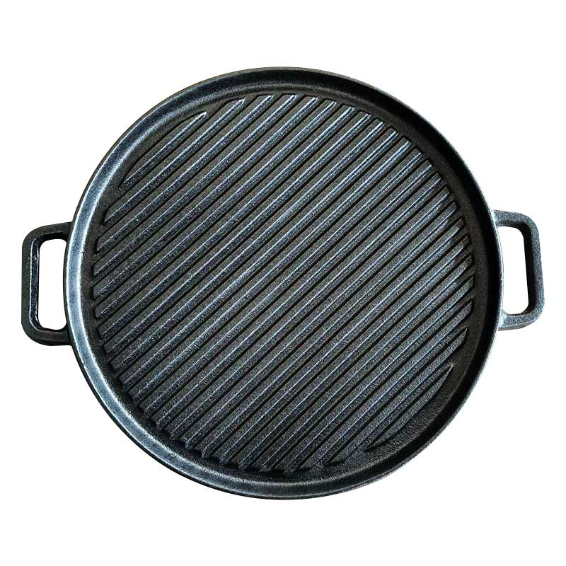 Cast Iron Round Reversible Grill & Griddle Plate | Pre-Seasoned
